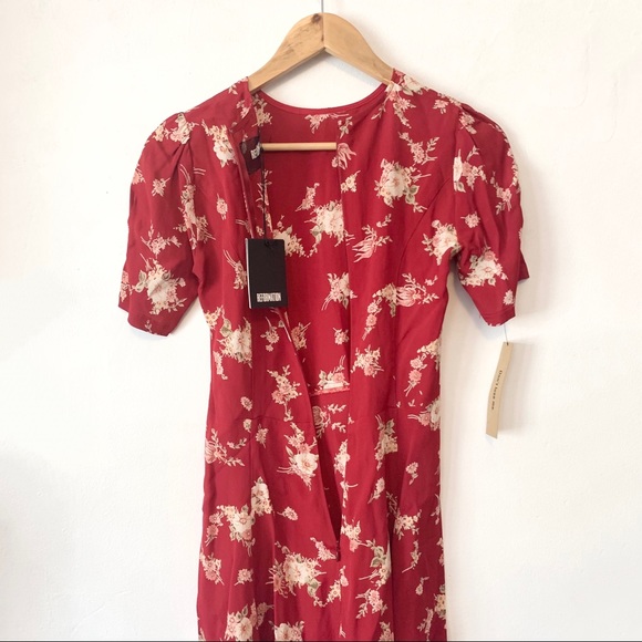 Reformation NWT Ocean Floral Mini Dress Cardinal Size 2 - Picture 6 of 9
